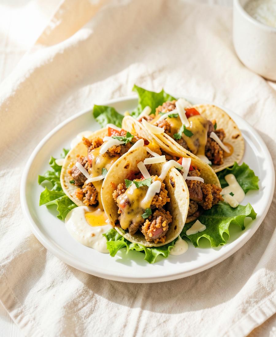 Cheesy Crunchy Beef Tacos